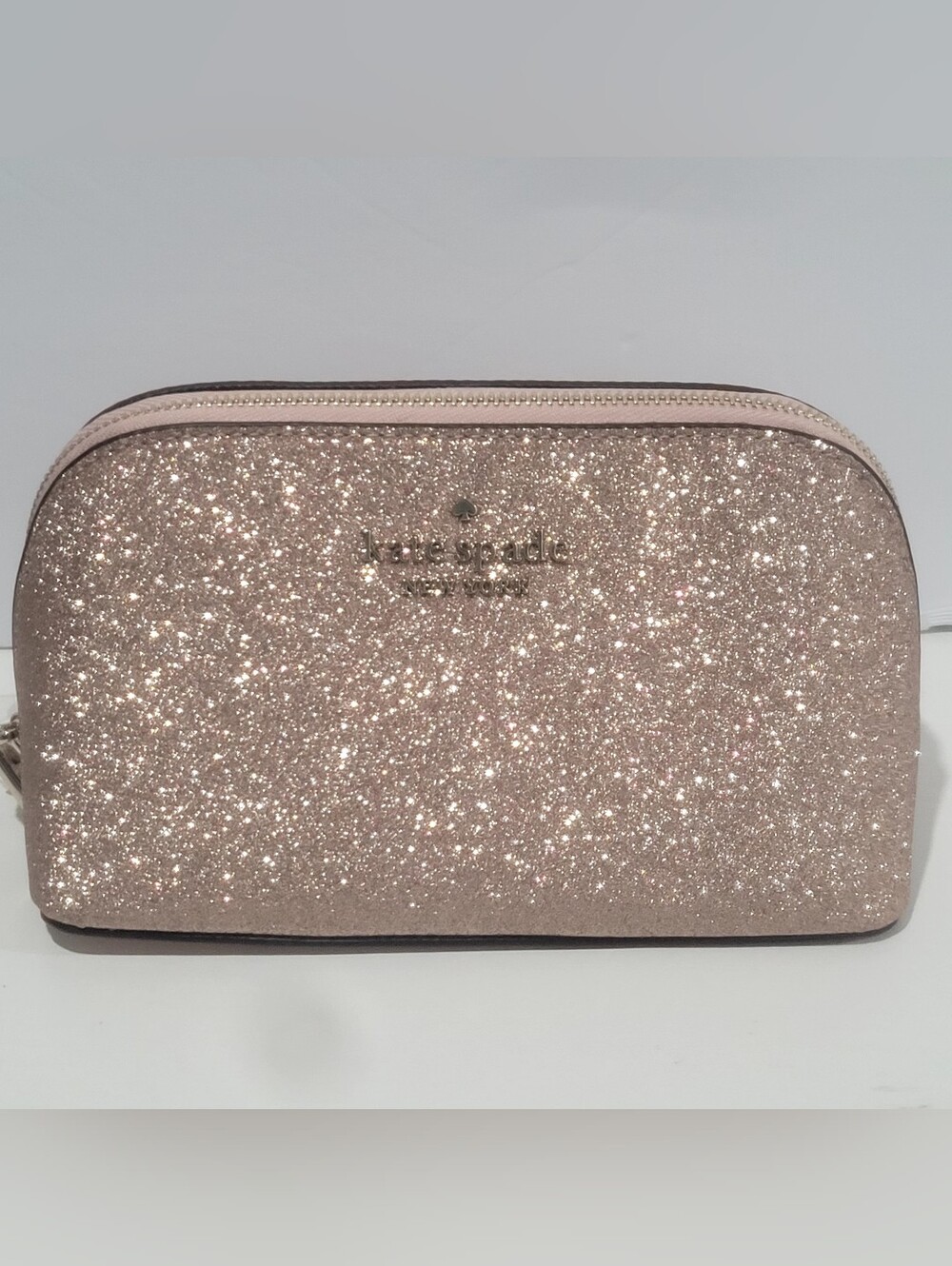 Kate Spade New York Pink Glitter Cosmetic Pouch
